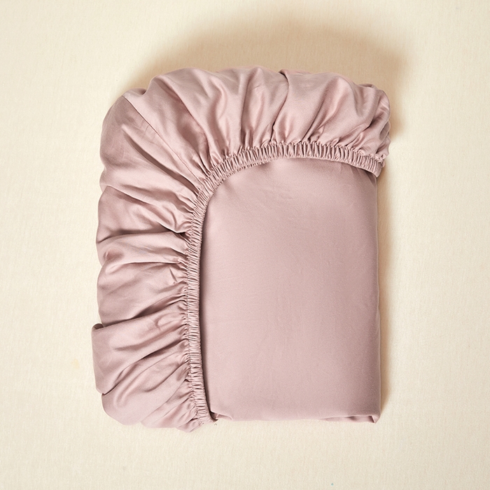 91家纺网 家纺一手货源 找家纺 秀色2025新款高端纯棉床笠单件全棉全包床套三件套100s新疆长绒棉酒店床垫保护套 梦易-粉末白