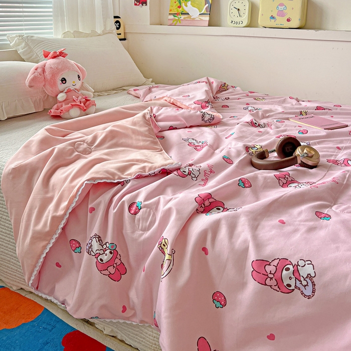 91家纺网 家纺一手货源 找家纺 妖妖家纺 2025新款超柔双层纱糯糯针织棉夏凉被 逛逛游乐园