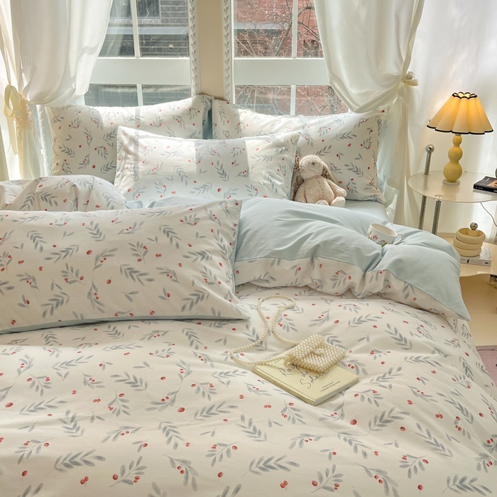 91家纺网 家纺一手货源 找家纺 仔仔熊 2025新款全棉印花系列被套 清新植物