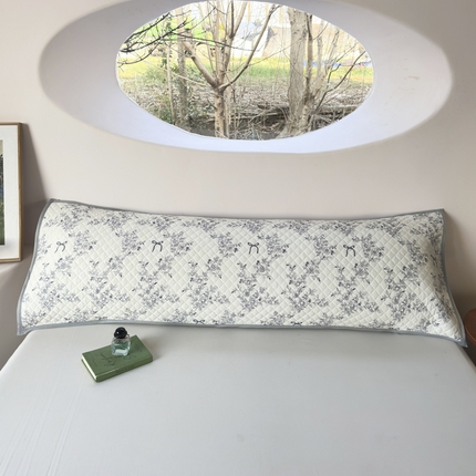 爱港家纺 2025新款凉感丝双人长枕巾 夏季情侣枕头巾 绑带长枕巾 素影 180*48