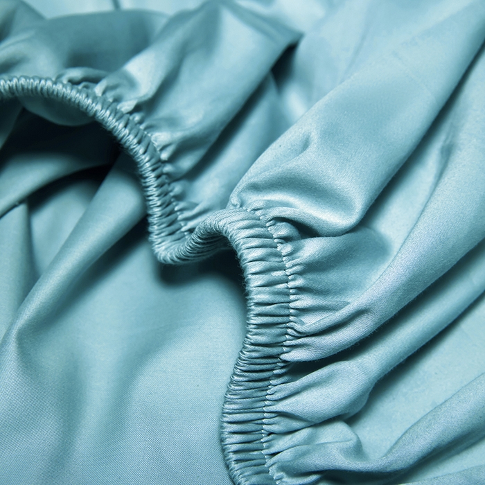 91家纺网 家纺一手货源 找家纺 秀色2025新款高端纯棉床笠单件全棉全包床套三件套100s新疆长绒棉酒店床垫保护套 梦易-雾霾蓝