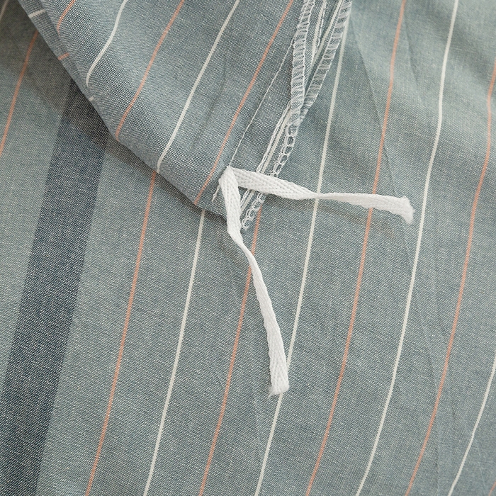 91家纺网 家纺一手货源 找家纺 喜四方 2025新款全棉色织水洗棉四件套 格林（灰）