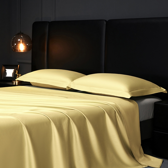 91家纺网 家纺一手货源 找家纺 秀色2025新款A类高端100s新疆长绒棉纯棉床单单件全棉单人贡缎加厚被单三件套 莫奈-奶茶米