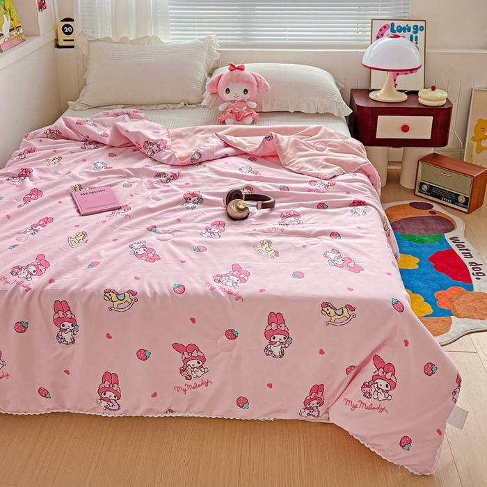 91家纺网 家纺一手货源 找家纺 妖妖家纺 2025新款超柔双层纱糯糯针织棉夏凉被 逛逛游乐园