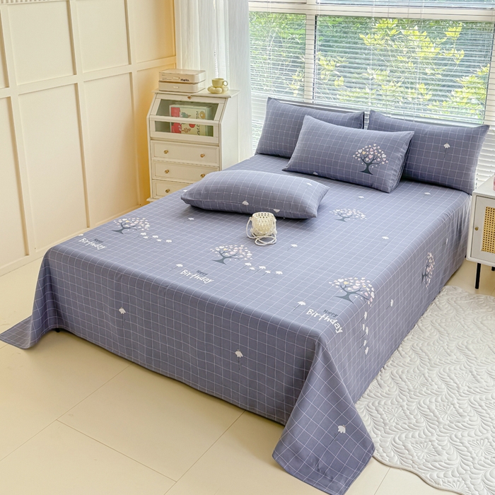 91家纺网 家纺一手货源 找家纺 仟网汇 2025新款老粗布床单粗布凉席老粗布单床单枕套单品 幸运树