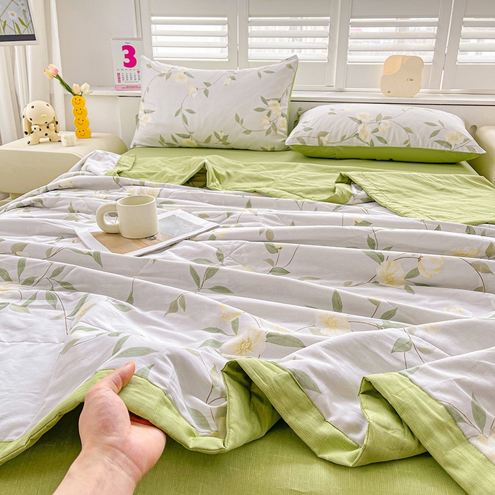 91家纺网 家纺一手货源 找家纺 思雅庭 2025新款里外全棉夏被新疆棉花夏凉被空调被 春暖花开