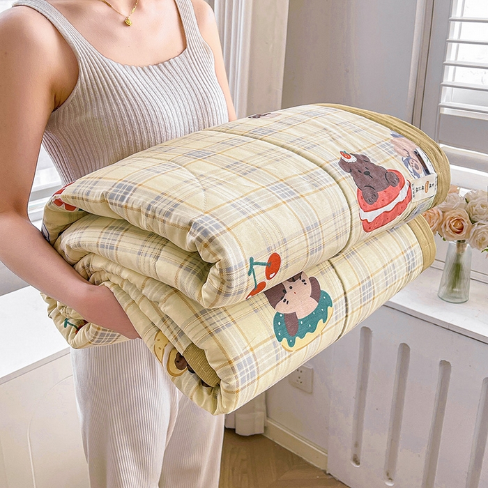 91家纺网 家纺一手货源 找家纺 思雅庭 2025新款里外全棉夏被新疆棉花夏凉被空调被 蛋糕狗