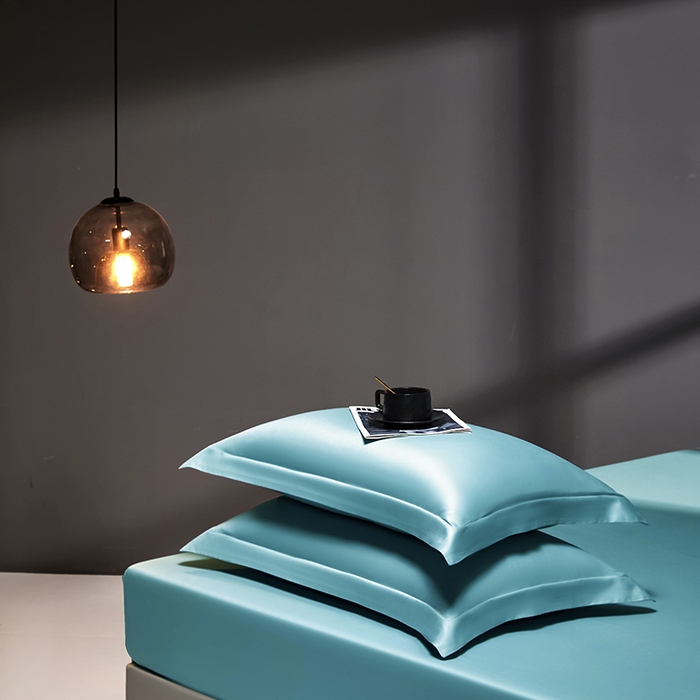 91家纺网 家纺一手货源 找家纺 秀色2025新款高端纯棉床笠单件全棉全包床套三件套100s新疆长绒棉酒店床垫保护套 梦易-雾霾蓝