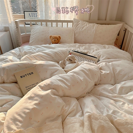 （总）顾里家纺 2025新款简约小资系列云感双层纱四件套