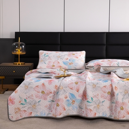 美丽折2025夏季新品高端加厚全冰丝生物基乳胶凉席三件套 水洗天然乳胶凉席 浪漫盛典