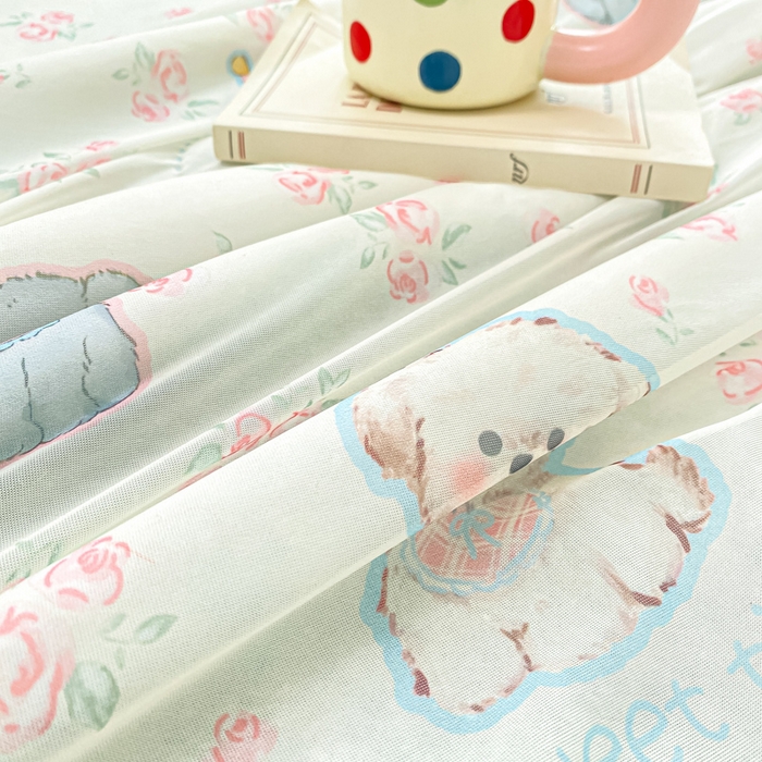 91家纺网 家纺一手货源 找家纺 顺顺家纺 2025新款凉感丝印花夏被空调被 萌狗乐园