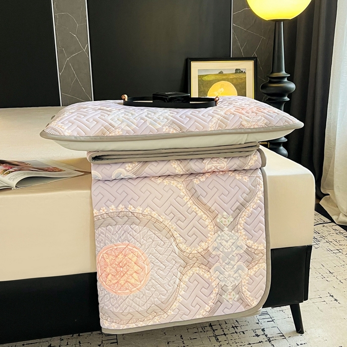 91家纺网 家纺一手货源 找家纺 美丽折2025夏季新品高端加厚全冰丝生物基乳胶凉席三件套 水洗天然乳胶凉席 安格尔斯-紫