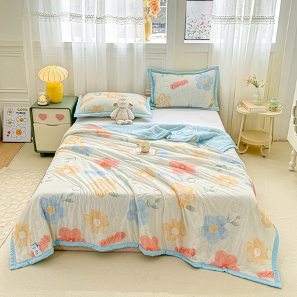 91家纺网 家纺一手货源 找家纺 （总）顺顺家纺 2025新款凉感丝印花夏被空调被