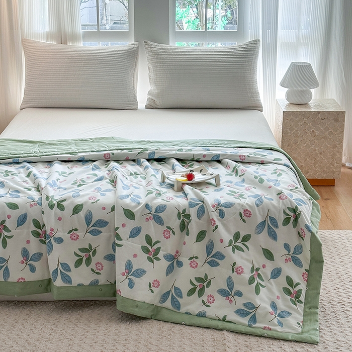 91家纺网 家纺一手货源 找家纺 瑜珠家纺 2025新款里外全棉棉花夏被 花样年华