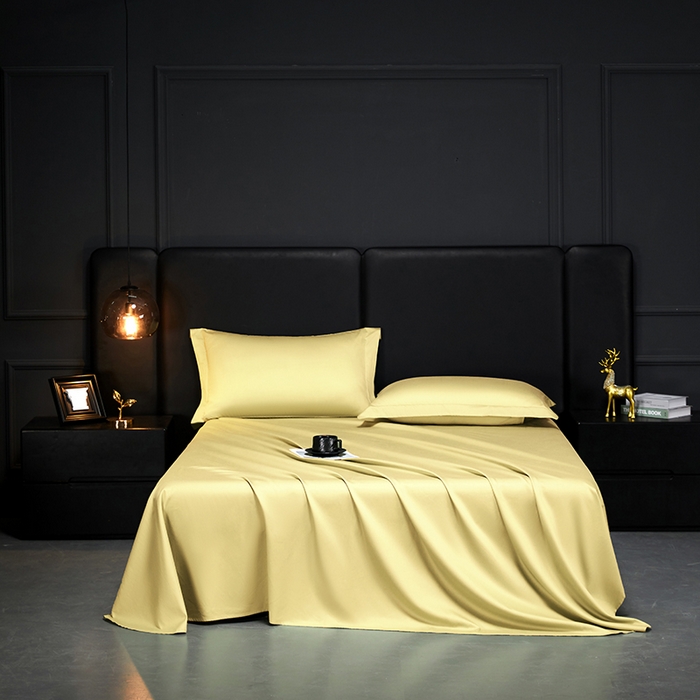 91家纺网 家纺一手货源 找家纺 秀色2025新款A类高端100s新疆长绒棉纯棉床单单件全棉单人贡缎加厚被单三件套 莫奈-奶茶米