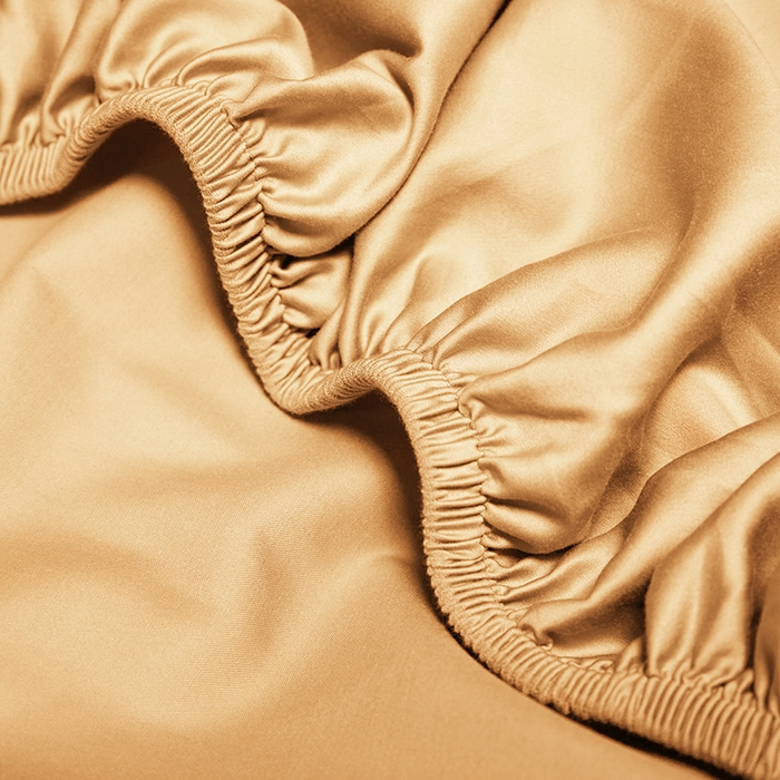 91家纺网 家纺一手货源 找家纺 秀色2025新款高端纯棉床笠单件全棉全包床套三件套100s新疆长绒棉酒店床垫保护套 梦易-南瓜橘