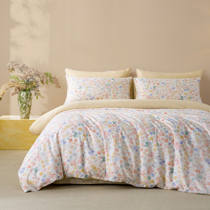 91家纺网 家纺一手货源 找家纺 帅露家纺 2025新款50S莱赛尔天丝印花四件套 含依