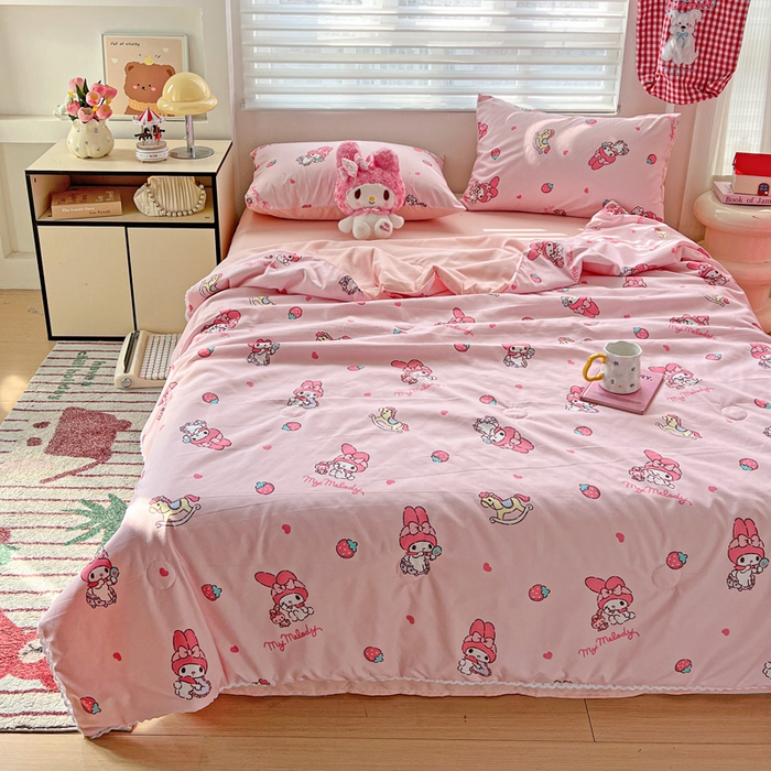 91家纺网 家纺一手货源 找家纺 妖妖家纺 2025新款超柔双层纱糯糯针织棉夏凉被四件套 逛逛游乐园