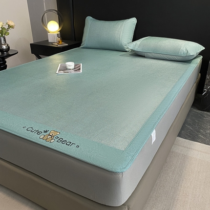 91家纺网 家纺一手货源 找家纺 （总）莱米家纺 2025新款加厚凉感绣花冰藤席