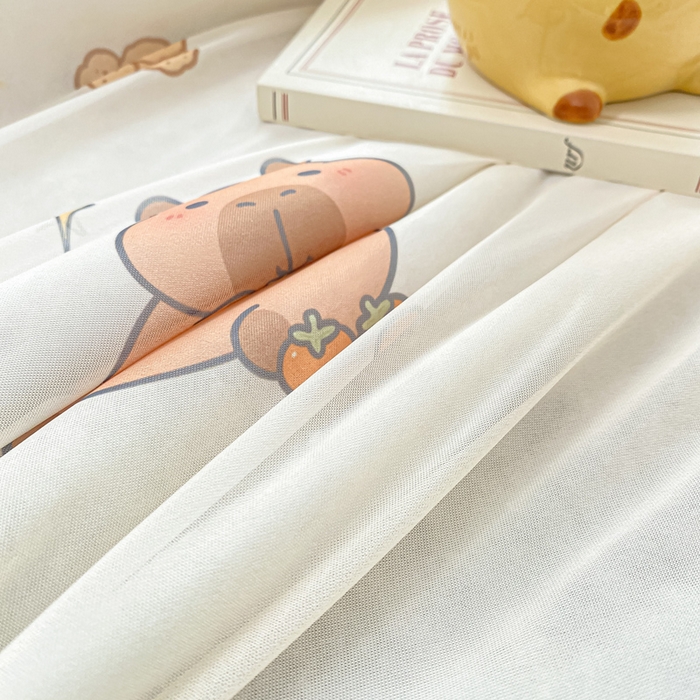 91家纺网 家纺一手货源 找家纺 顺顺家纺 2025新款凉感丝印花夏被空调被 卡皮巴拉