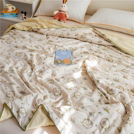 91家纺网 家纺一手货源 找家纺 （总）艺菲阁家纺 2025新款卡通麻绳云感双层纱夏凉被