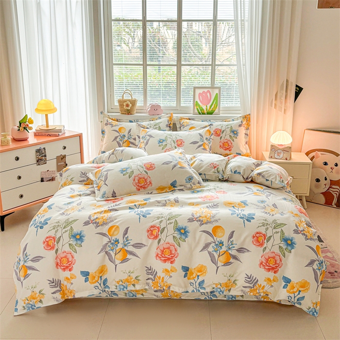 91家纺网 家纺一手货源 找家纺 爱一个家 2025新款植物羊绒四件套 幽幽花香