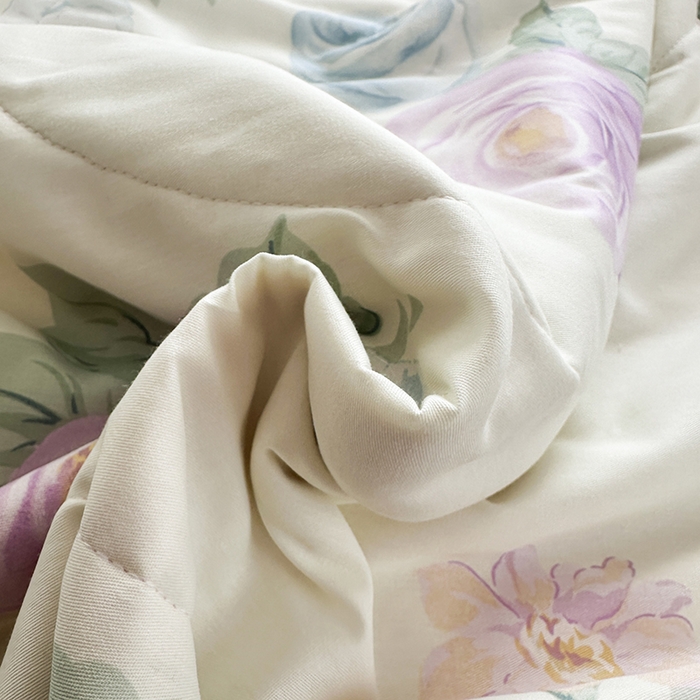 91家纺网 家纺一手货源 找家纺 瑜珠家纺 2025新款里外全棉棉花夏被 假日玫瑰