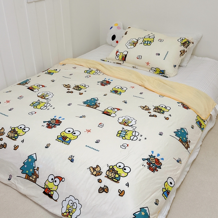 91家纺网 家纺一手货源 找家纺 兜米家居 2025夏季新品三丽鸥深睡双感针织凉感空调被夏被 小青蛙