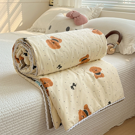 91家纺网 家纺一手货源 找家纺 （总）妖妖家纺 2025新款超柔双层纱糯糯针织棉夏凉被