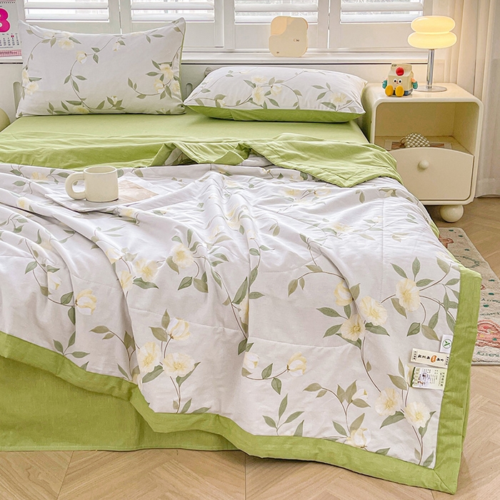 91家纺网 家纺一手货源 找家纺 思雅庭 2025新款里外全棉夏被新疆棉花夏凉被空调被 春暖花开