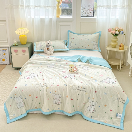 91家纺网 家纺一手货源 找家纺 （总）顺顺家纺 2025新款凉感丝印花夏被空调被