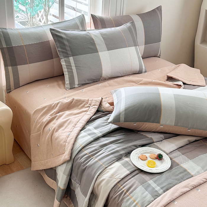 91家纺网 家纺一手货源 找家纺 瑜珠家纺 2025新款里外全棉棉花夏被 费城时光