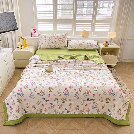 思雅庭 2025新款里外全棉夏被新疆棉花夏凉被空调被 夏沫花园