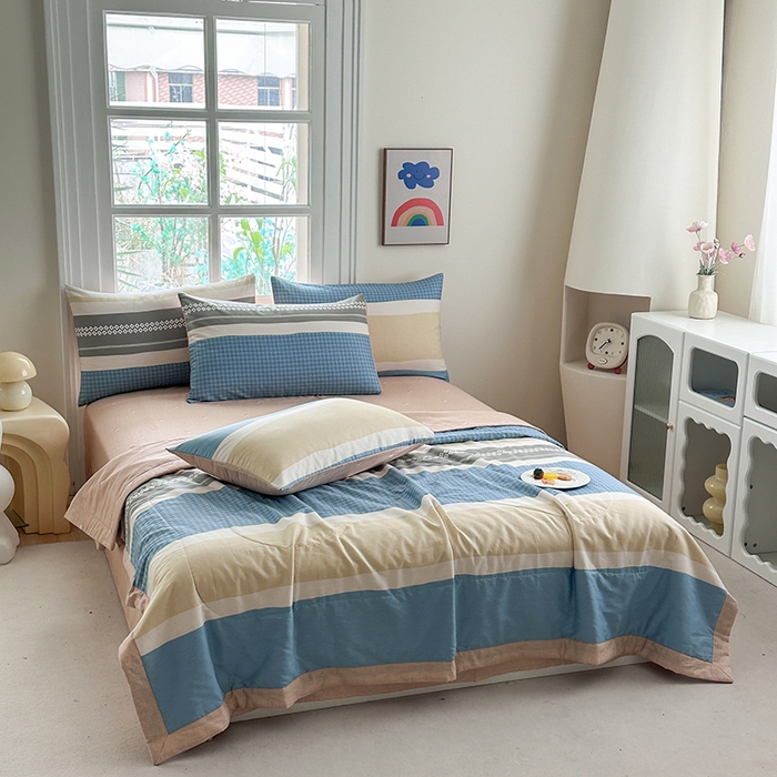 91家纺网 家纺一手货源 找家纺 瑜珠家纺 2025新款里外全棉棉花夏被 安东尼