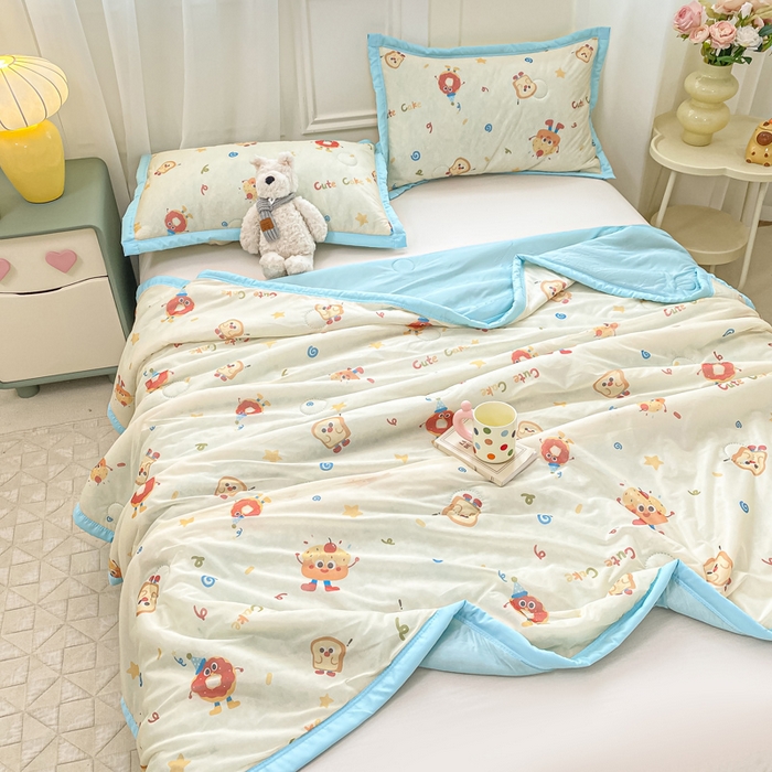 91家纺网 家纺一手货源 找家纺 顺顺家纺 2025新款凉感丝印花夏被空调被 马克吐司