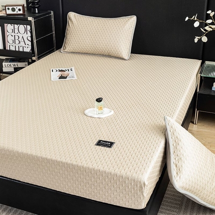 倾慕家纺 2025新款PE大泡泡凉感床笠款凉席 菱形泡香槟