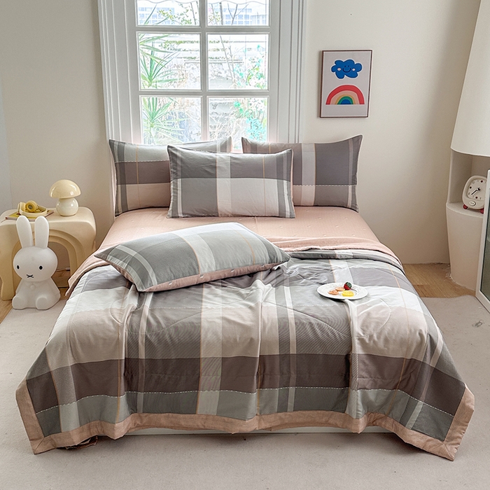 91家纺网 家纺一手货源 找家纺 瑜珠家纺 2025新款里外全棉棉花夏被 费城时光