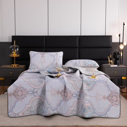 91家纺网 家纺一手货源 找家纺 （总）美丽折2025夏季新品高端加厚全冰丝生物基乳胶凉席三件套 水洗天然乳胶凉席