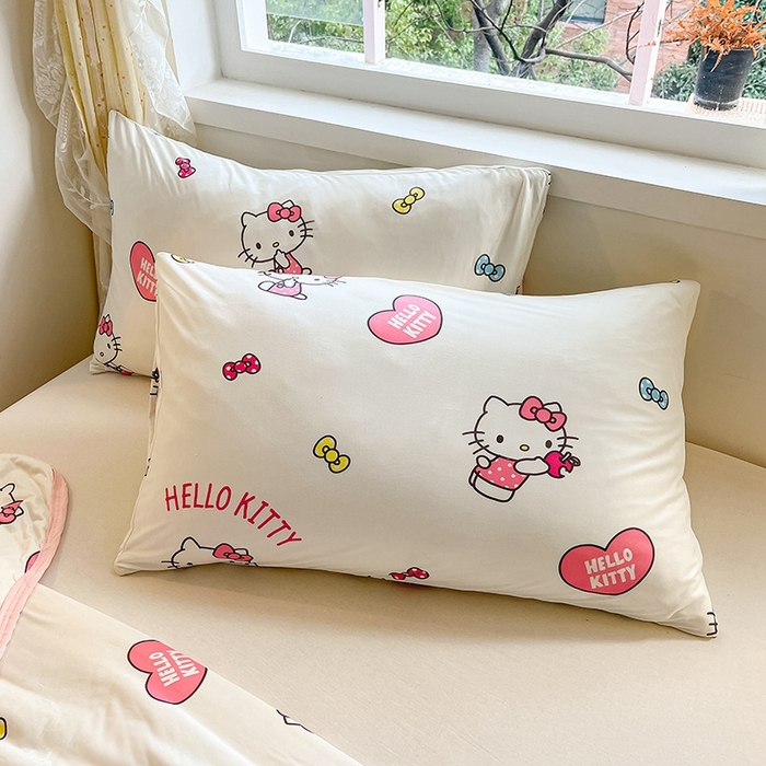 91家纺网 家纺一手货源 找家纺 金爱家2025新款A类三丽鸥正版授权高品质牛奶丝软糯针织棉大豆夏被系列详情 针织棉三丽鸥-心心kitty