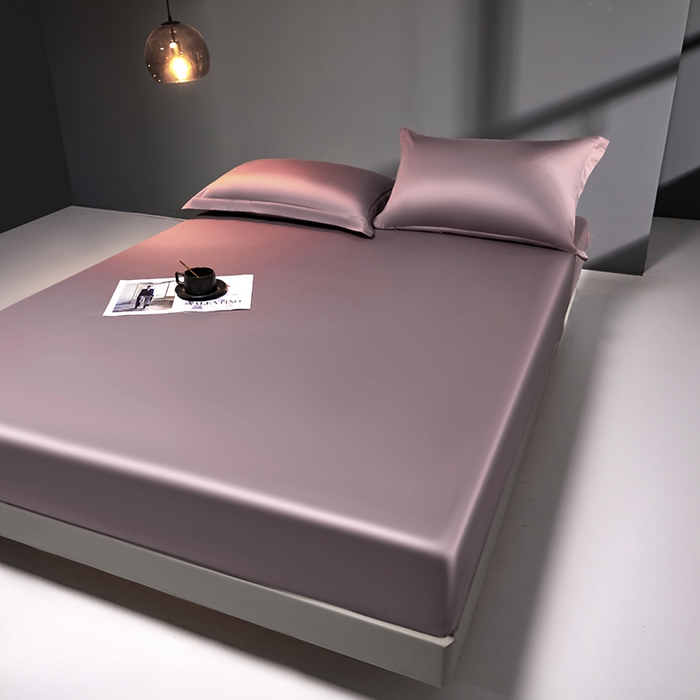 91家纺网 家纺一手货源 找家纺 秀色2025新款高端纯棉床笠单件全棉全包床套三件套100s新疆长绒棉酒店床垫保护套 梦易-香芋紫