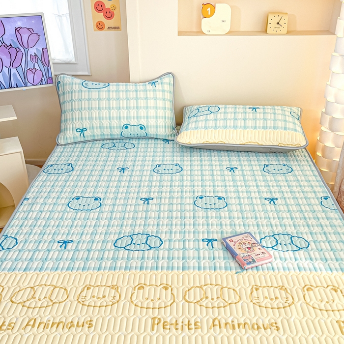 91家纺网 家纺一手货源 找家纺 柒月家居 2025新款小清新乳胶凉席 好伙伴