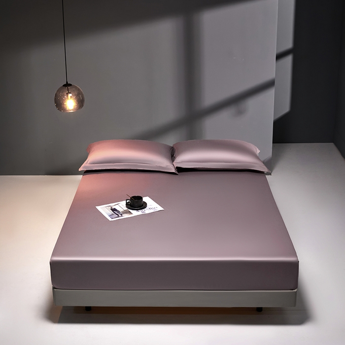 91家纺网 家纺一手货源 找家纺 秀色2025新款高端纯棉床笠单件全棉全包床套三件套100s新疆长绒棉酒店床垫保护套 梦易-香芋紫