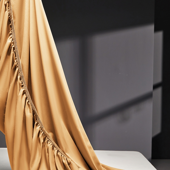 91家纺网 家纺一手货源 找家纺 秀色2025新款高端纯棉床笠单件全棉全包床套三件套100s新疆长绒棉酒店床垫保护套 梦易-南瓜橘