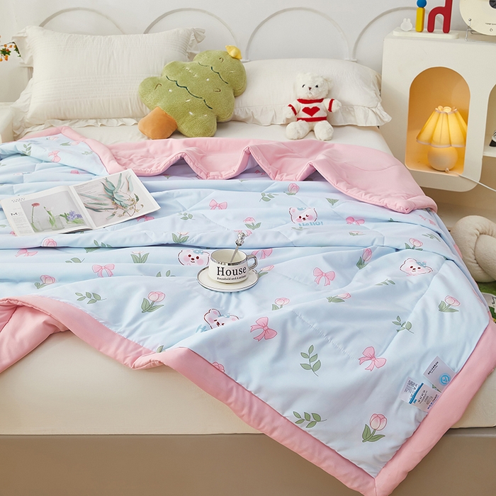 91家纺网 家纺一手货源 找家纺 中国龙家纺 2025新款舒爽柔小棉夏被被子被芯 温妮小熊