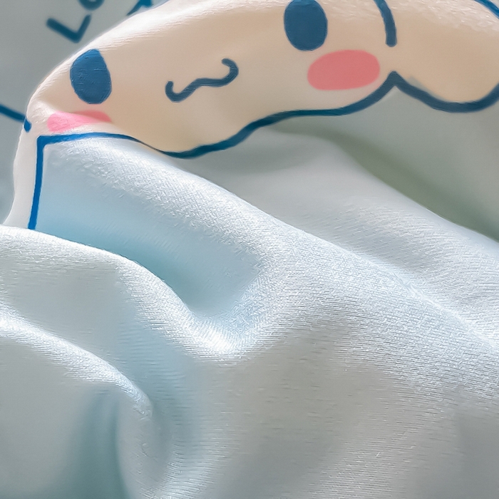 91家纺网 家纺一手货源 找家纺 金爱家2025新款A类三丽鸥正版授权高品质牛奶丝软糯针织棉大豆夏被系列详情 针织棉三丽鸥-可爱玉桂狗