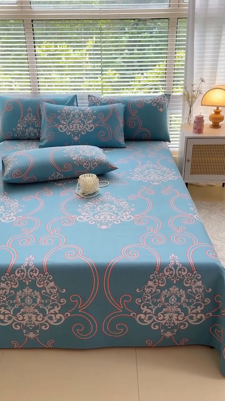 91家纺网 家纺一手货源 找家纺 仟网汇 2025新款老粗布床单粗布凉席老粗布单床单枕套单品 欧式风情