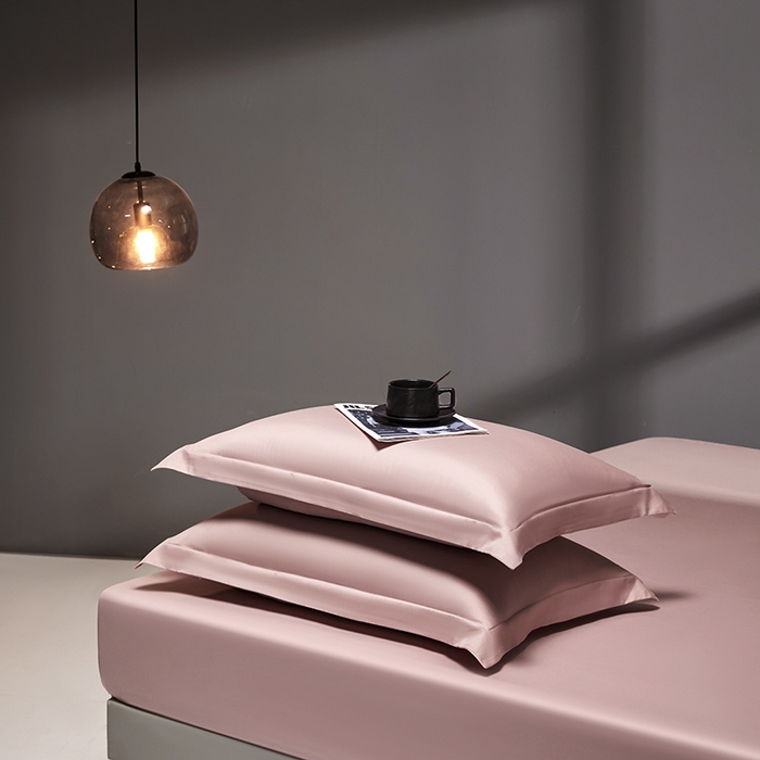 91家纺网 家纺一手货源 找家纺 秀色2025新款高端纯棉床笠单件全棉全包床套三件套100s新疆长绒棉酒店床垫保护套 梦易-粉末白