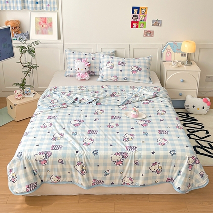 91家纺网 家纺一手货源 找家纺 （总）桃子家居 2025新款A类三丽鸥正版授权高品质牛奶丝软糯针织棉大豆夏被系列