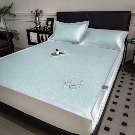 91家纺网 家纺一手货源 找家纺 （总）倾慕家纺 2025新款PE50凉感刺绣凉席