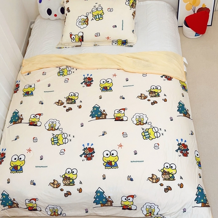 91家纺网 家纺一手货源 找家纺 兜米家居 2025夏季新品三丽鸥深睡双感针织凉感空调被夏被 小青蛙